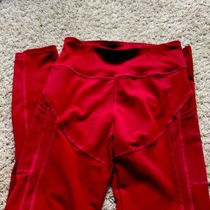 Red leggings athletic